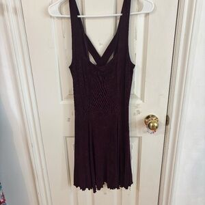 vintage maroon sparkly fit flare dress